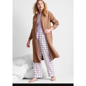 State of Day Women's Size XL/XXL Cave Brown Fleece Knit Robe Sweater Sleepwear